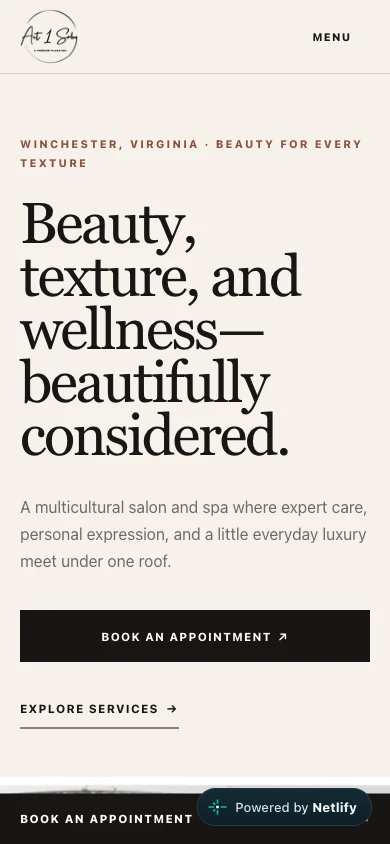 Act 1 Salon mobile website