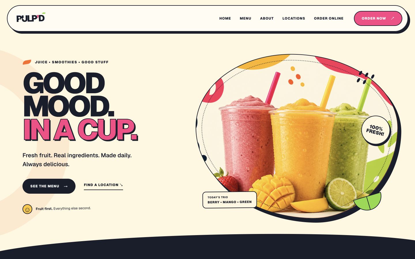 PULP'D live website preview