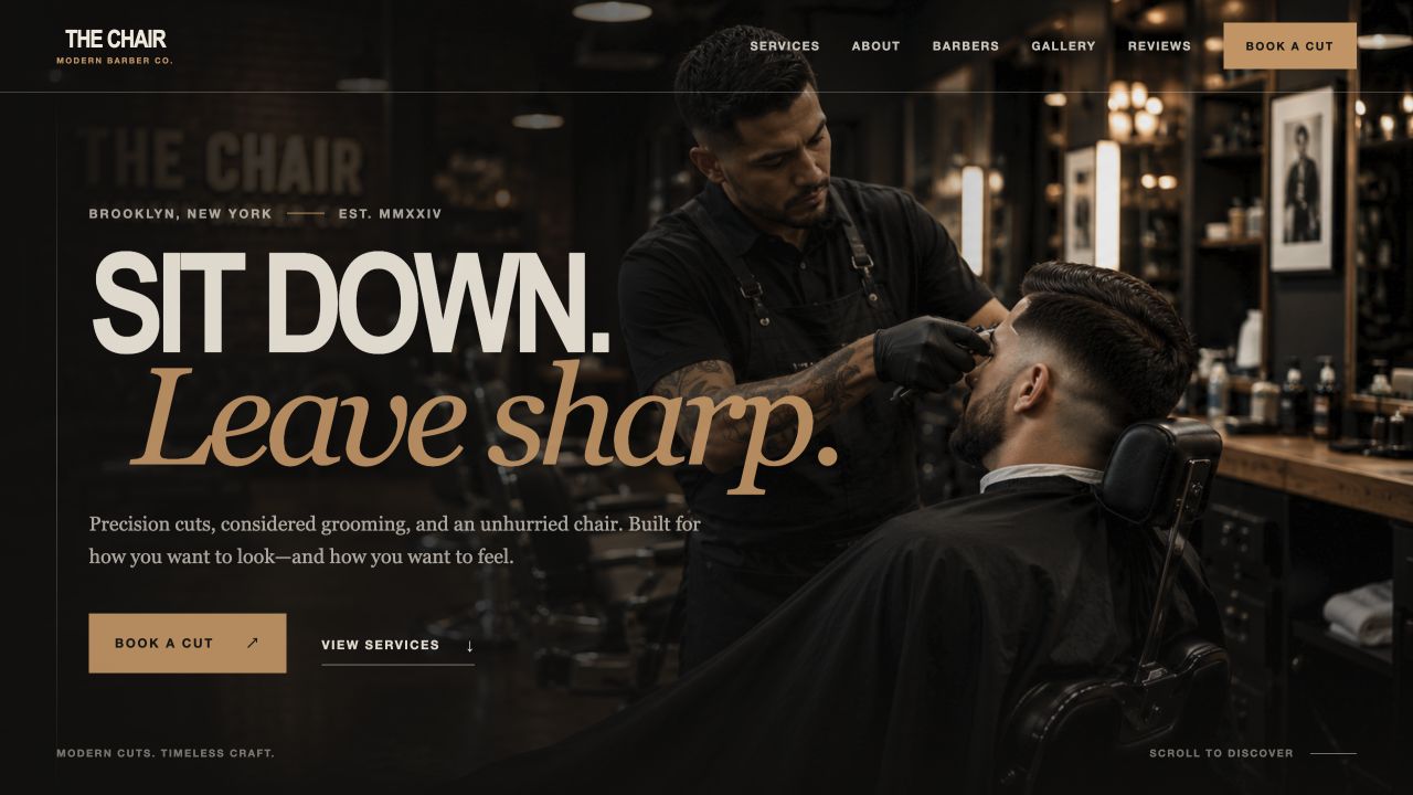 THE CHAIR live website preview